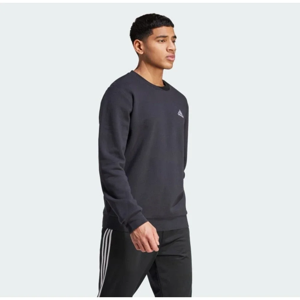 adidas men's Essentials Fleece Sweatshirt Feel Cozy Sweater Black Size 2XL New